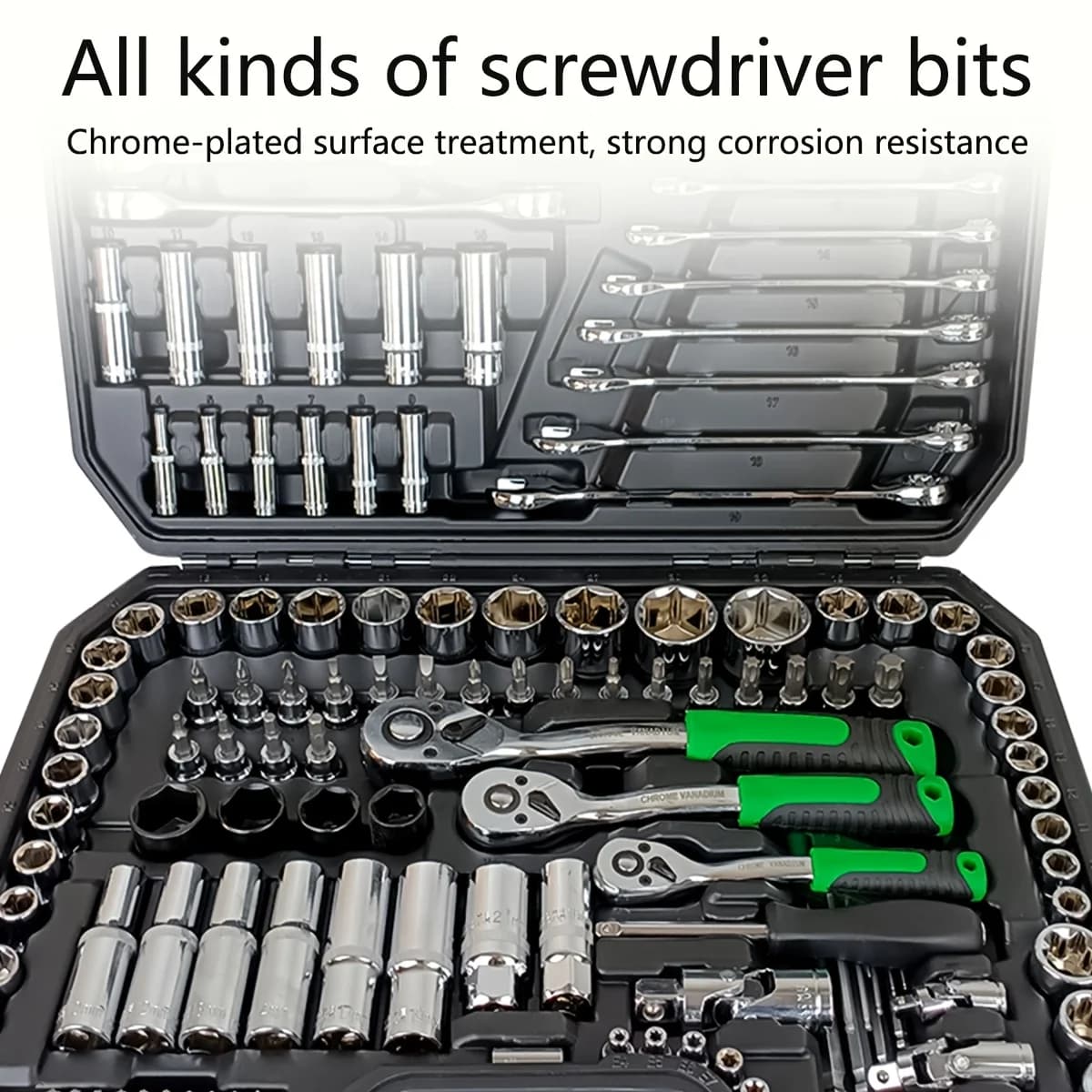 Kit de Ferramentas 250 Peças com Soquetes e Catraca Reversível