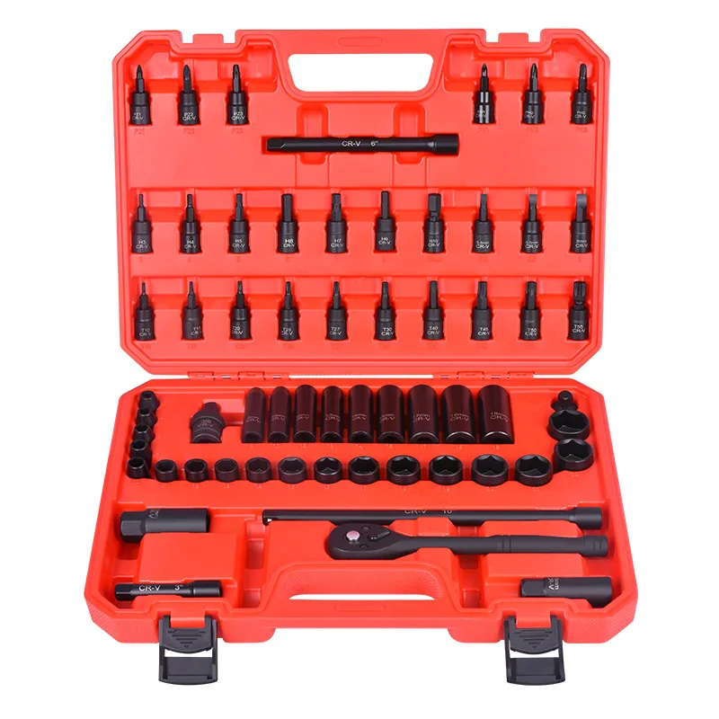 Kit Soquete e Chave Catraca 61 Peças